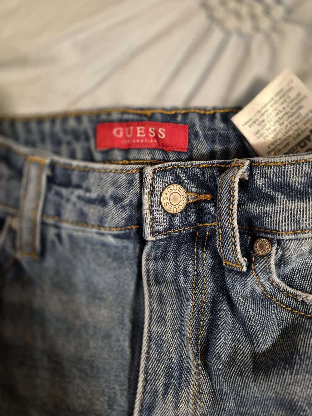 Guess Blue Distressed Ripped Jeans - Picture 3 of 5